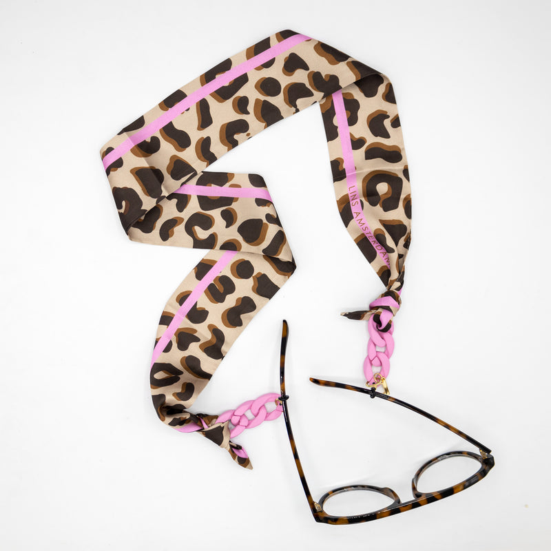 PARIS leopard glasses scarf