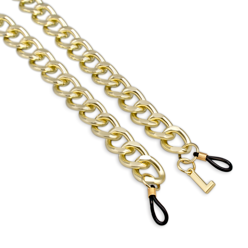 Rocky metal glasses chain - gold